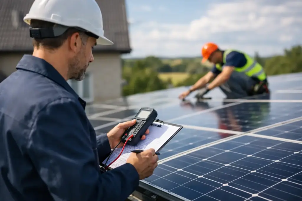 Photovoltaik-Abnahme durch Fachbetrieb prüfen